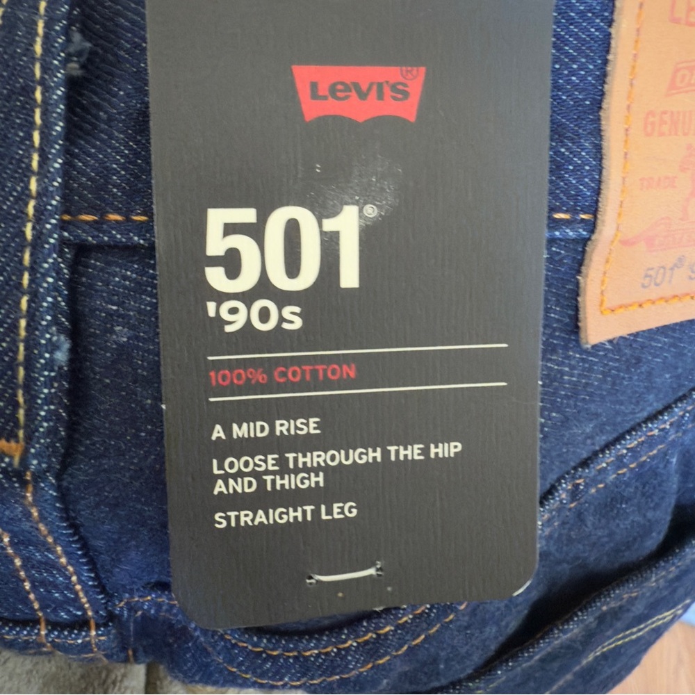 Levi’s 501 ‘90s Cuffed Jeans | Dark Indigo | Size 24 | NWT - Picture 4 of 4